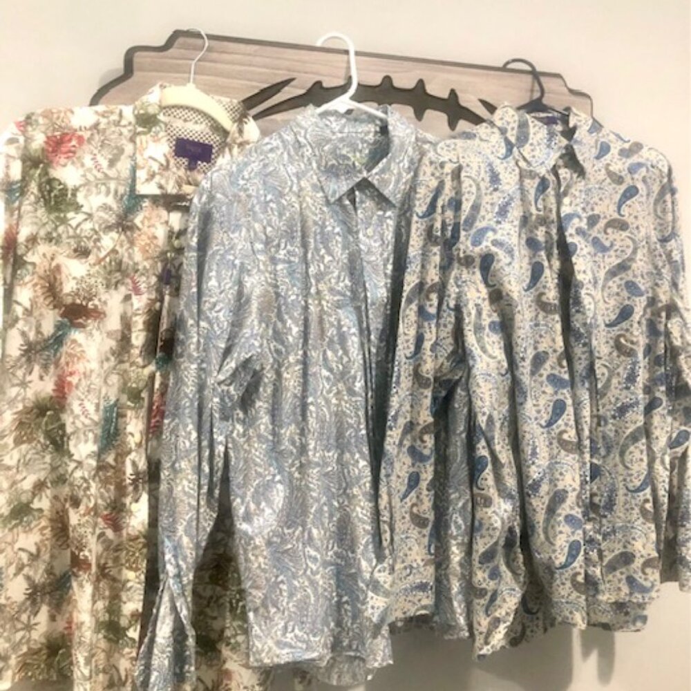 Men's Size XL FUN Colors & Patterns Long Sleeve BUNDLE (8 shirts)